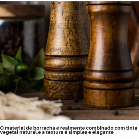 Moedor de Pimenta ou Saleiro de Madeira Maciça - Zanatta