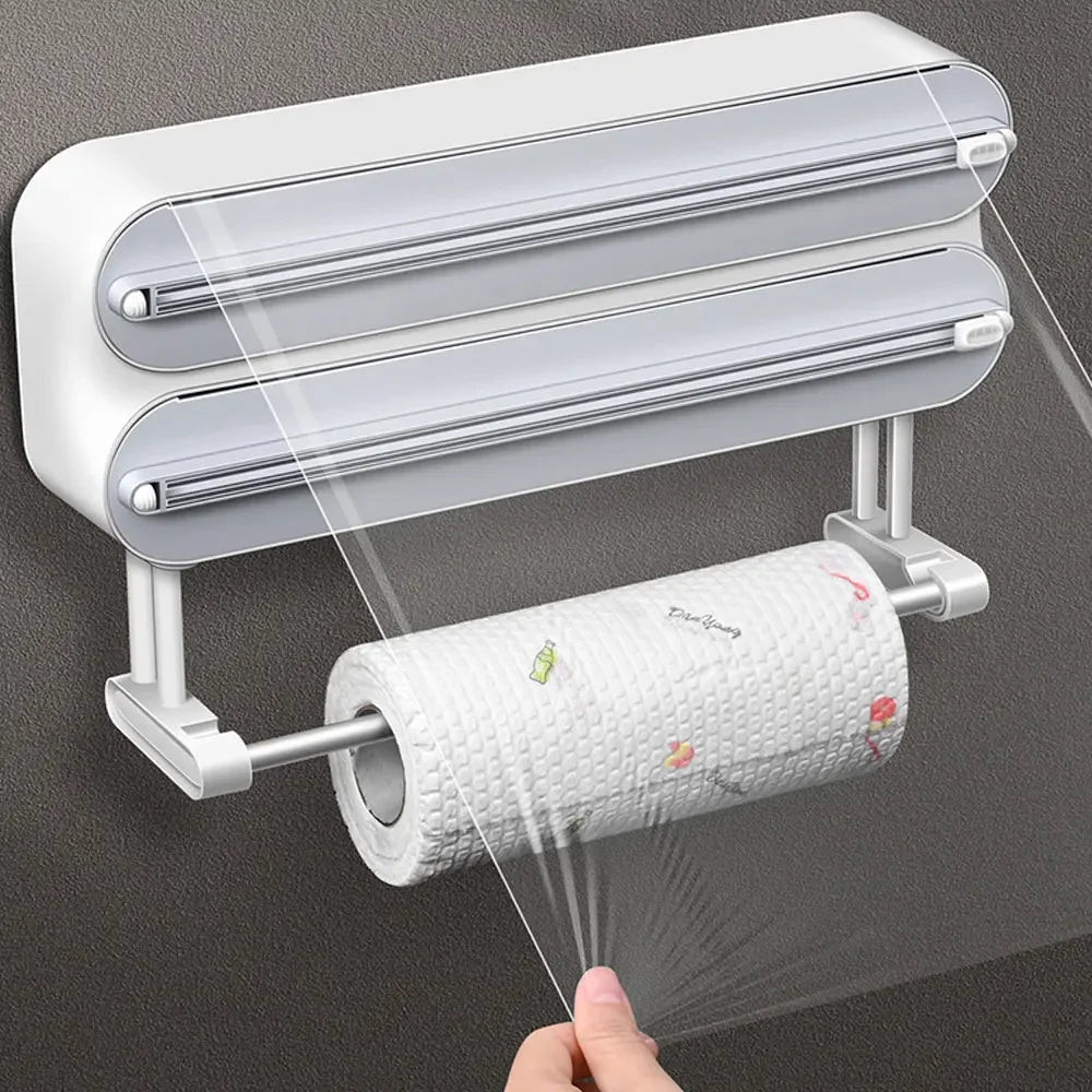 Suporte De Parede Para Papel Filme Com Cortador