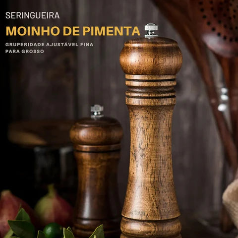 Moedor de Pimenta ou Saleiro de Madeira Maciça - Zanatta