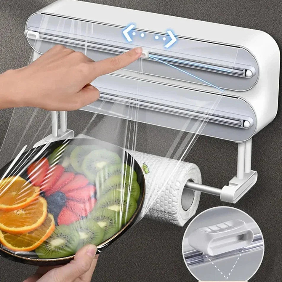 Suporte De Parede Para Papel Filme Com Cortador