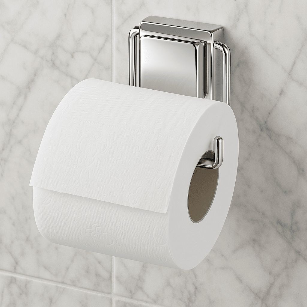 Suporte Para Papel Higiênico com Fixação 3M Sem Furos Cromado