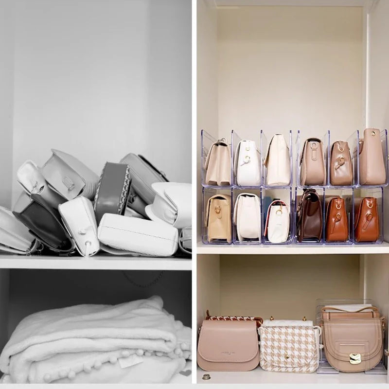 Organizador de Bolsas em Acrílico Com Divisórias p/ 4 Bolsas - Zanatta