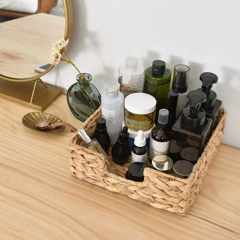 Cesta de Palha Organizadora Estilo Rattan - Zanatta