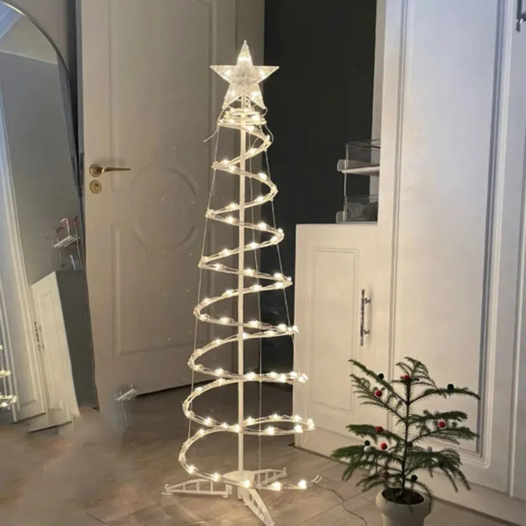 Árvore de Natal Branca em LED Retrátil 1,2m - Decoração de Natal Criativa