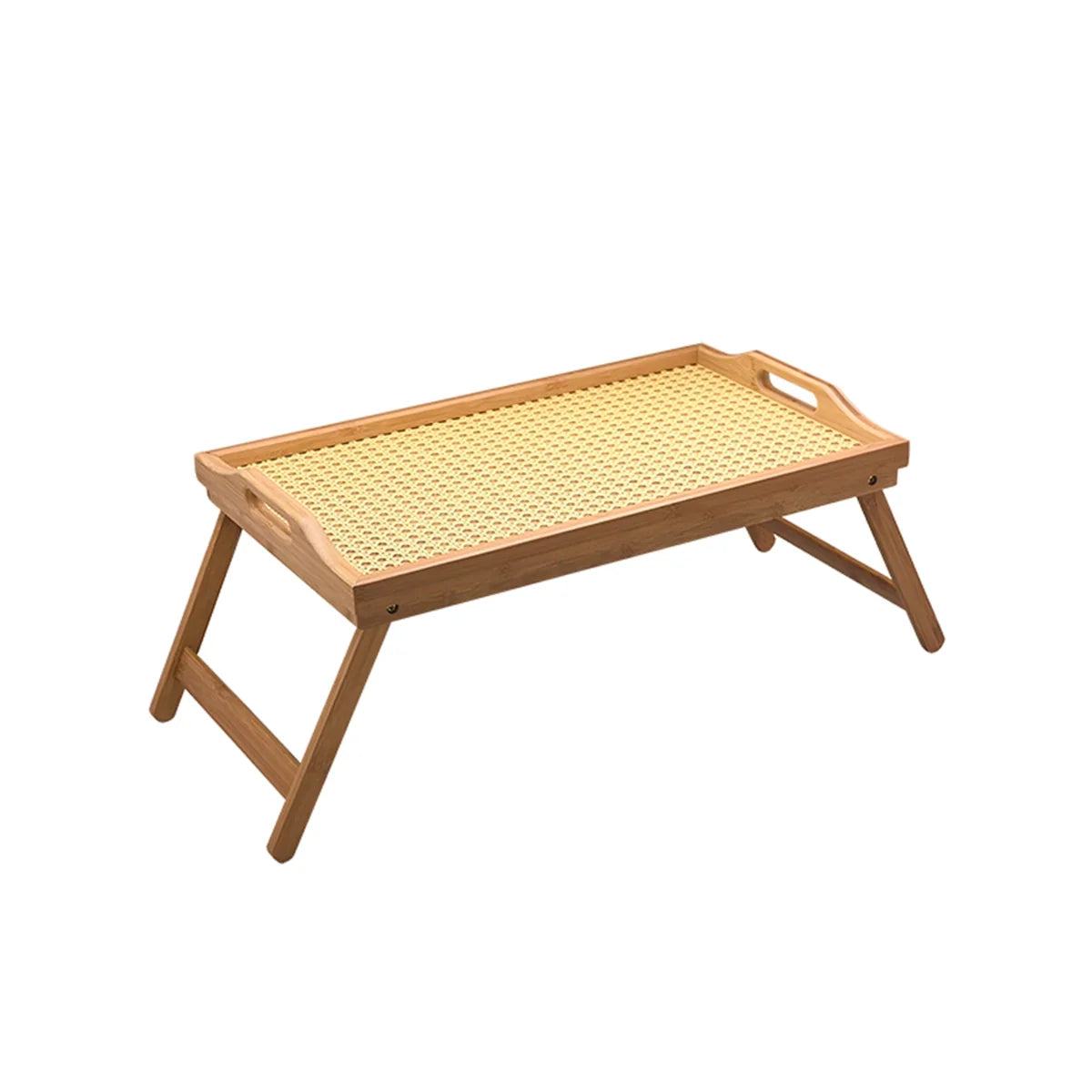 Bandeja com Pés Dobráveis de Bambu com Palhinha Indiana Essenza Natural