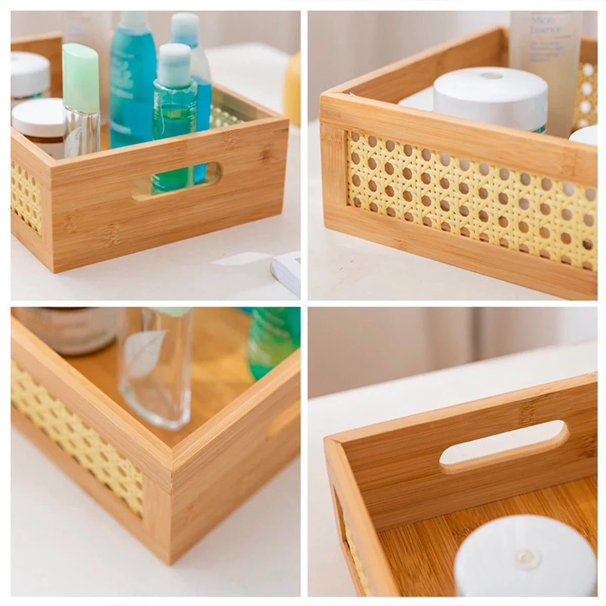 Caixa Organizadora de Bambu com Palhinha Indiana Essenza Natural