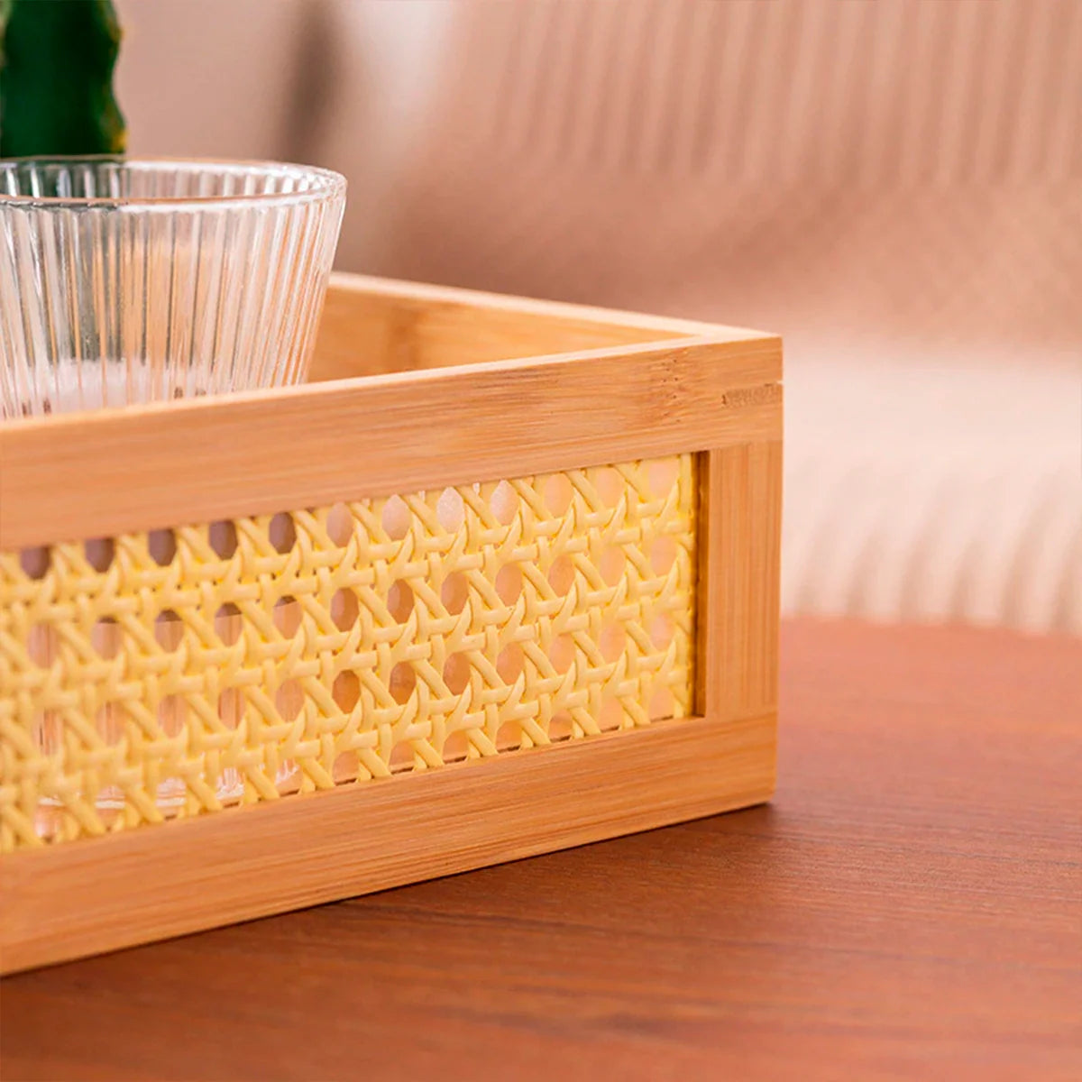 Caixa Organizadora de Bambu com Palhinha Indiana Essenza Natural