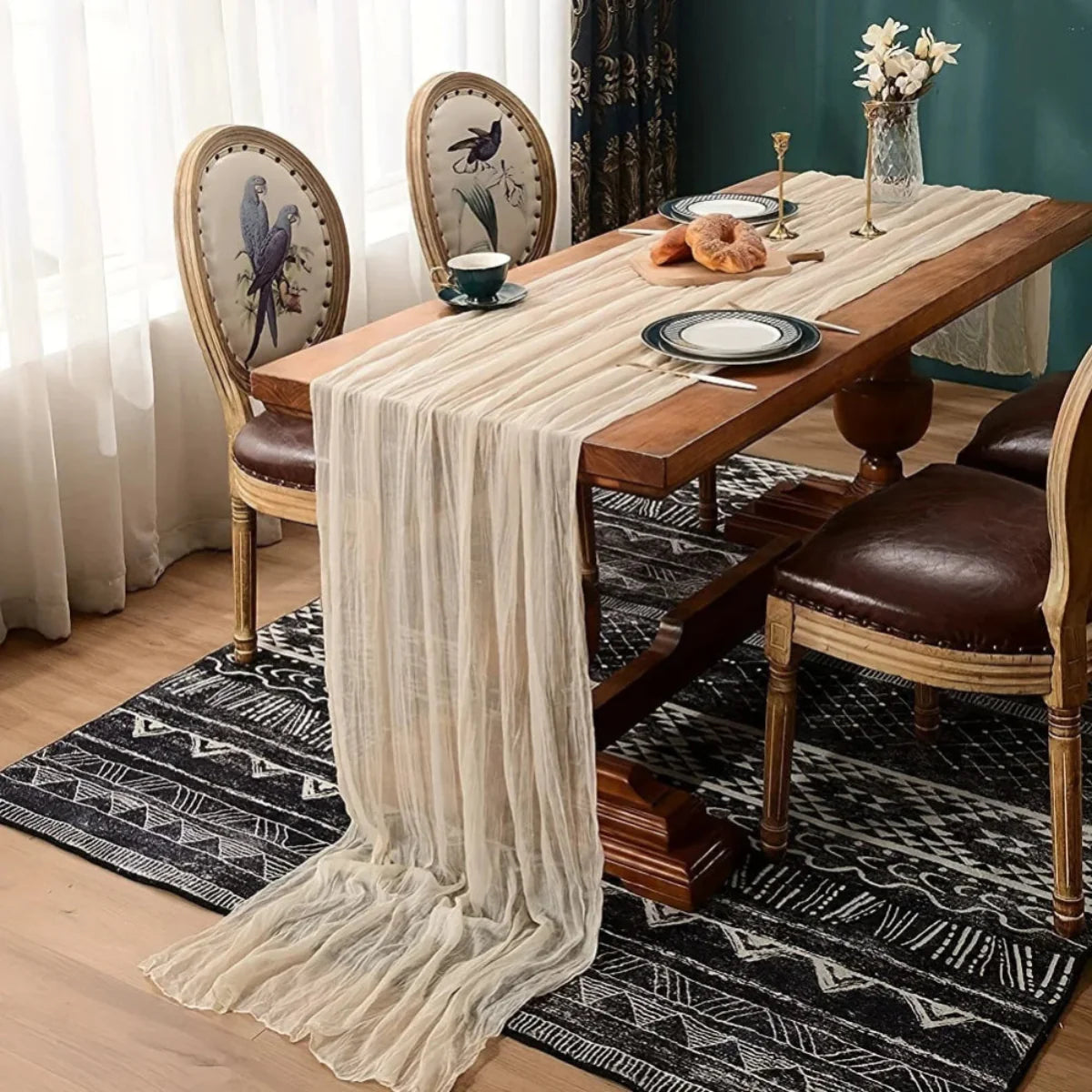 Caminho de Mesa Boho para Decoração