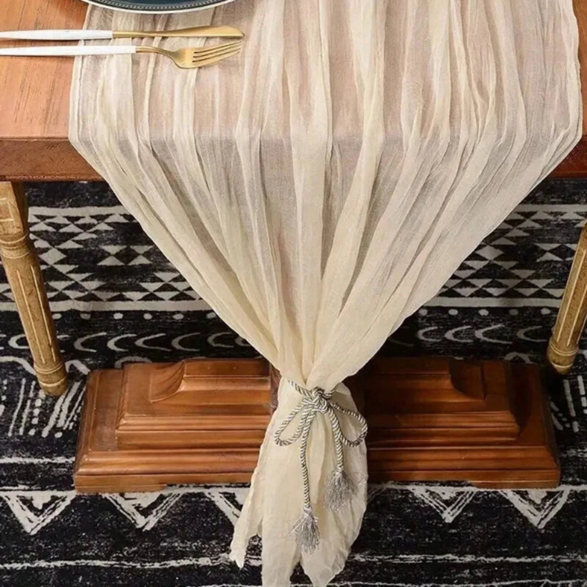 Caminho de Mesa Boho para Decoração