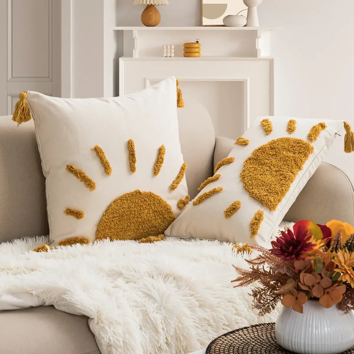 Capa de Almofada boho Sol