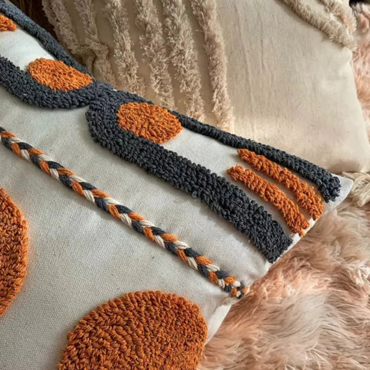 Capas de Almofadas Boho Bordada