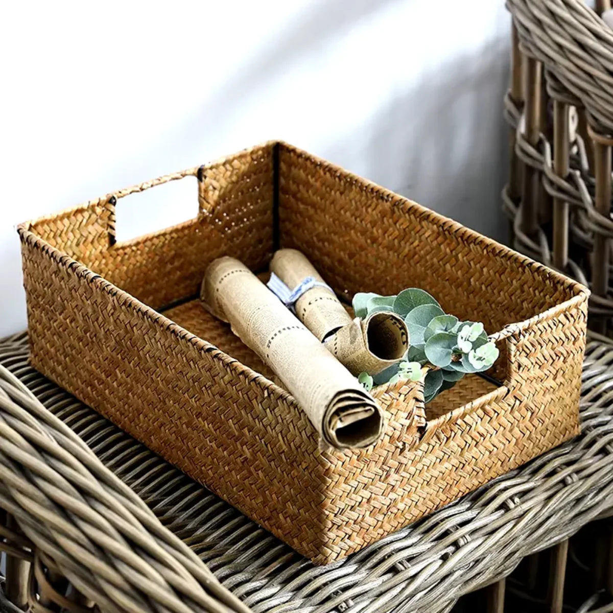 Cesto de Armazenamento Vime Rustic