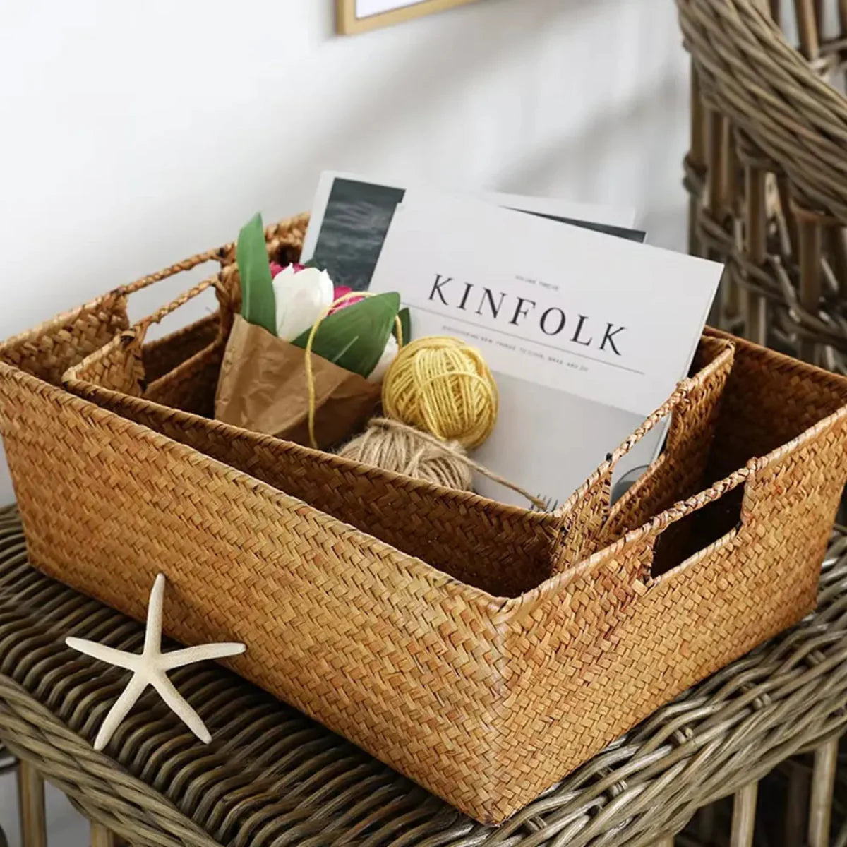 Cesto de Armazenamento Vime Rustic