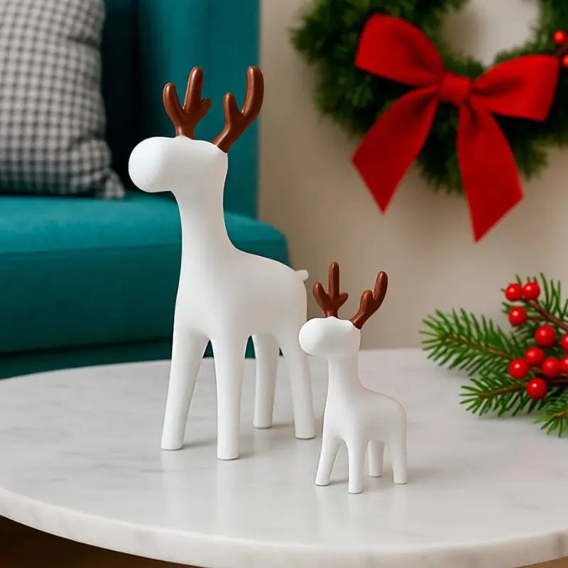 Enfeite de Natal Kit de 2 Renas Minimalistas