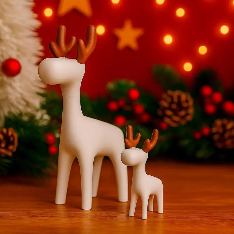Enfeite de Natal Kit de 2 Renas Minimalistas