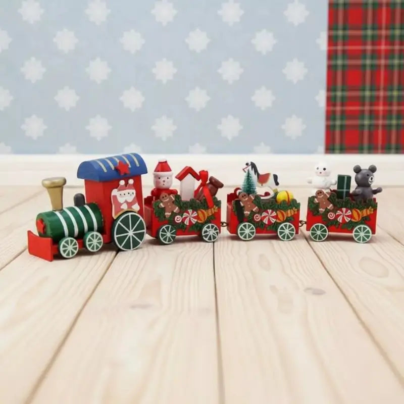 Enfeite de Natal Trenzinho Natalino em Madeira