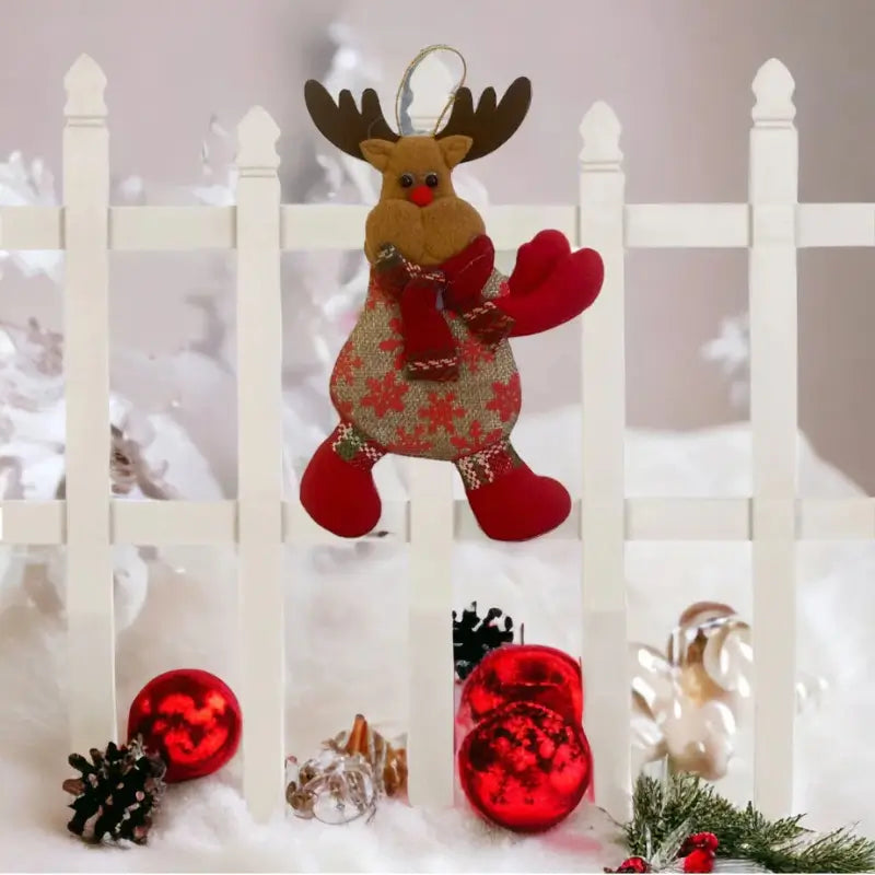 Enfeites de Natal em Pelúcia 6 peças