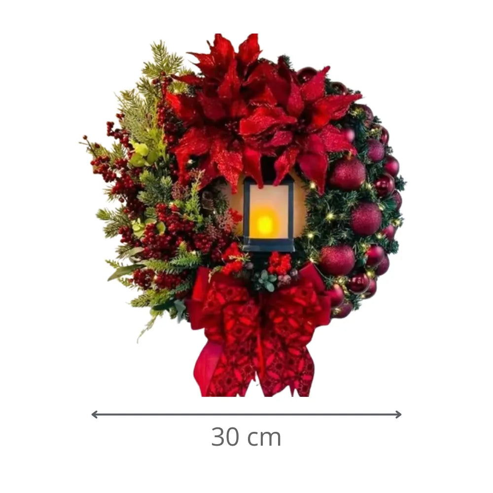 Guirlanda de Natal para Porta/Parede de Luxo Grande - Vermelha