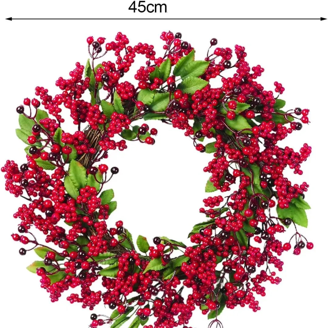 Guirlanda de Natal para Porta/Parede de Luxo Grande - Vermelha/Verde