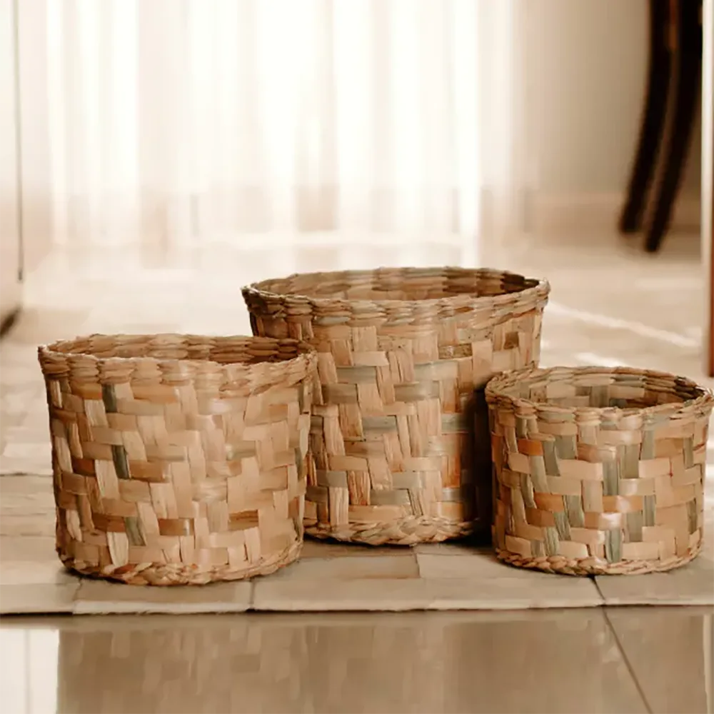 Kit de Vaso Cachepot Natural - 3 Peças