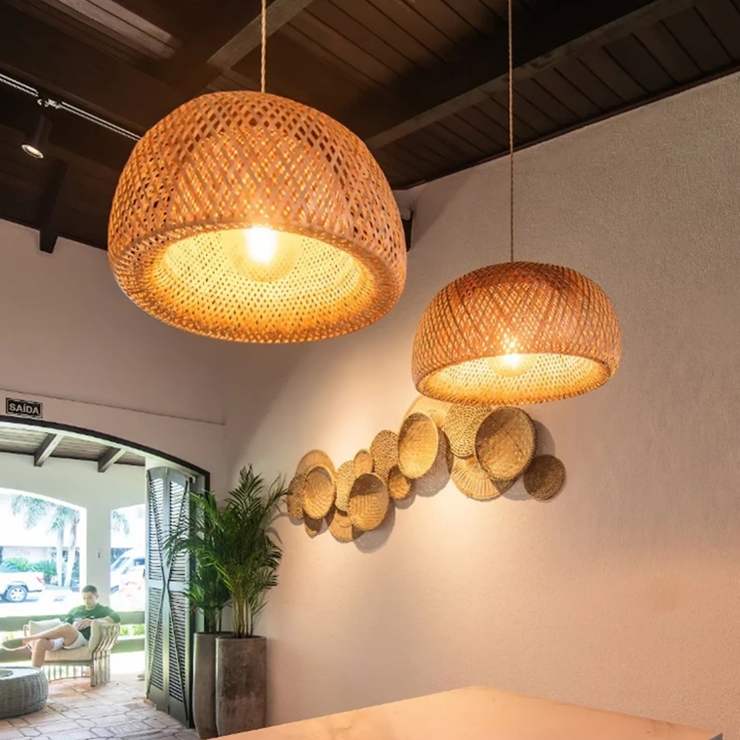 Luminária Pendente de Bambu Encantos