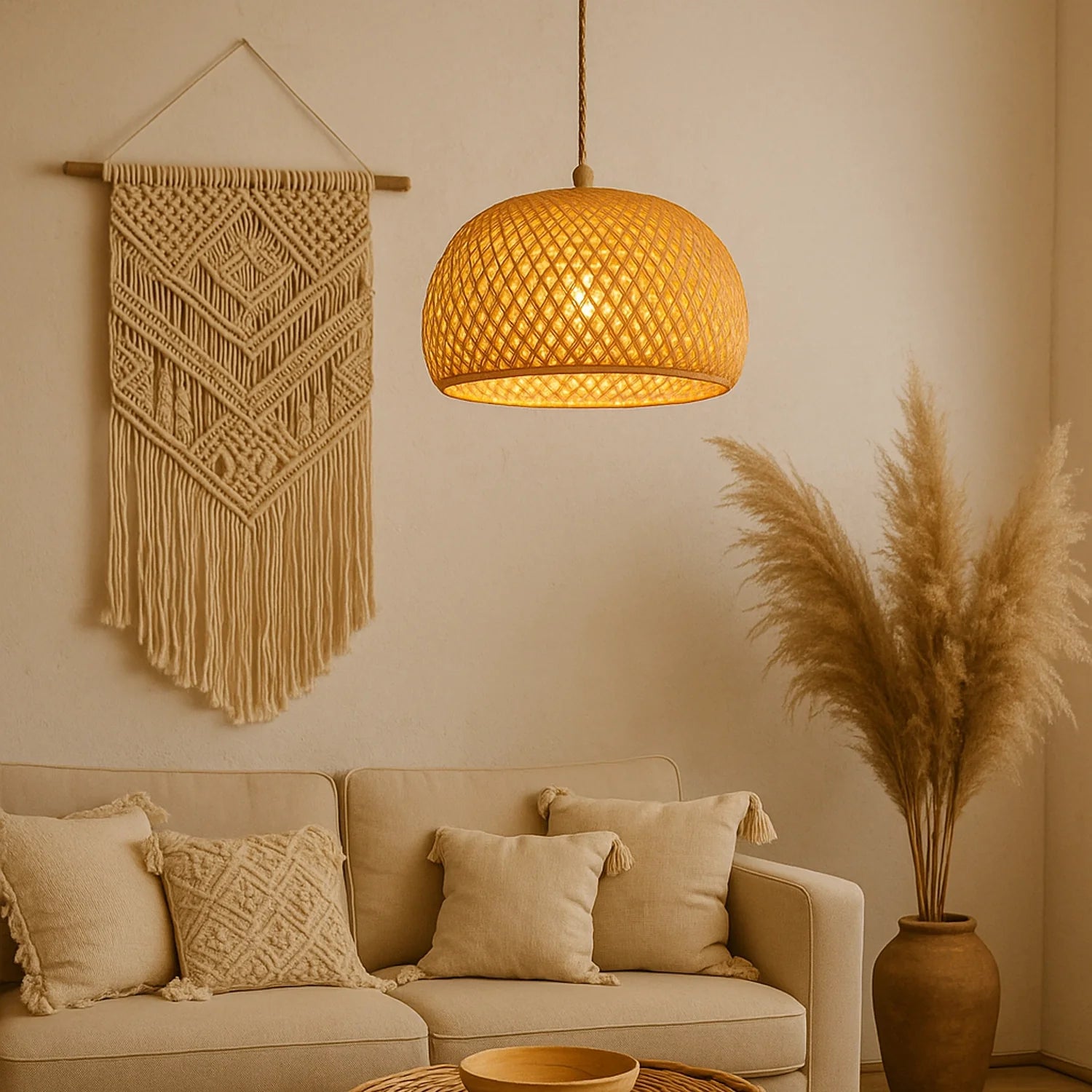 Luminária Pendente de Bambu Encantos