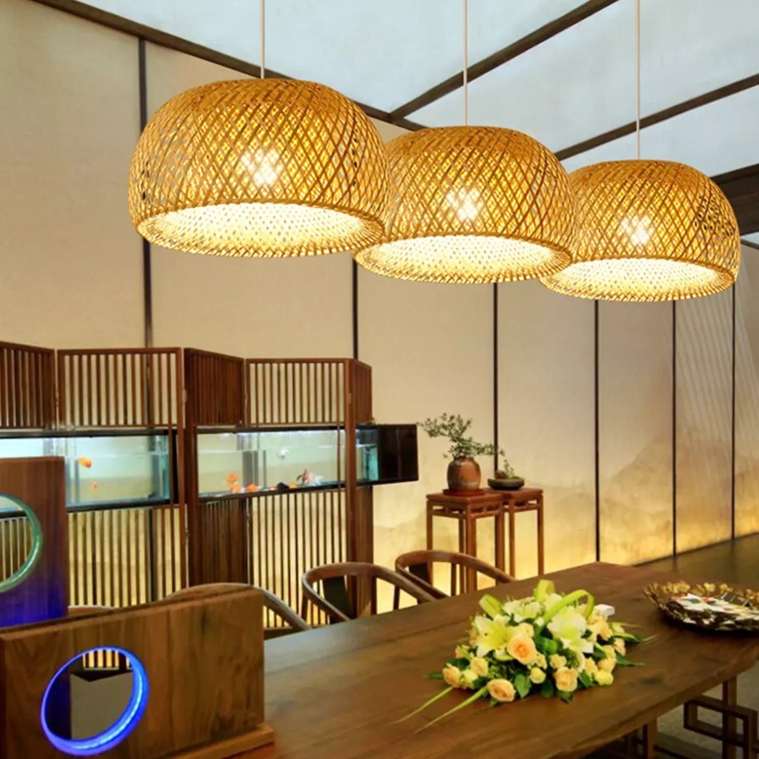 Luminária Pendente de Bambu Encantos