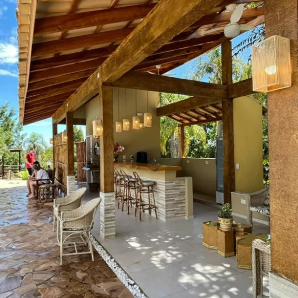 Luminária Arandela de Palha Tanah