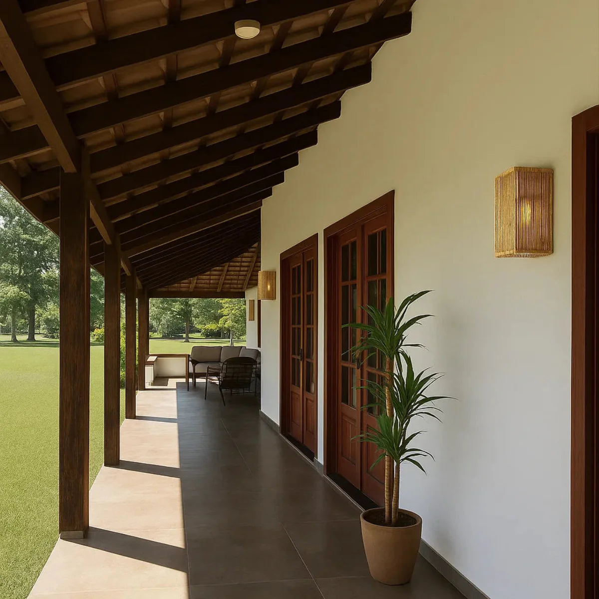 Luminária Arandela de Palha Tanah