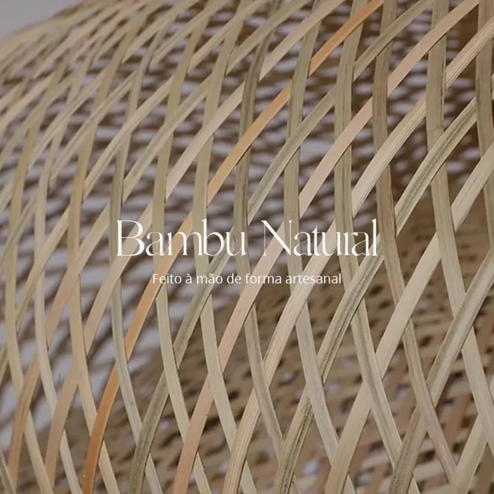 Kit 4 Luminárias Pendente Bambu Rattan