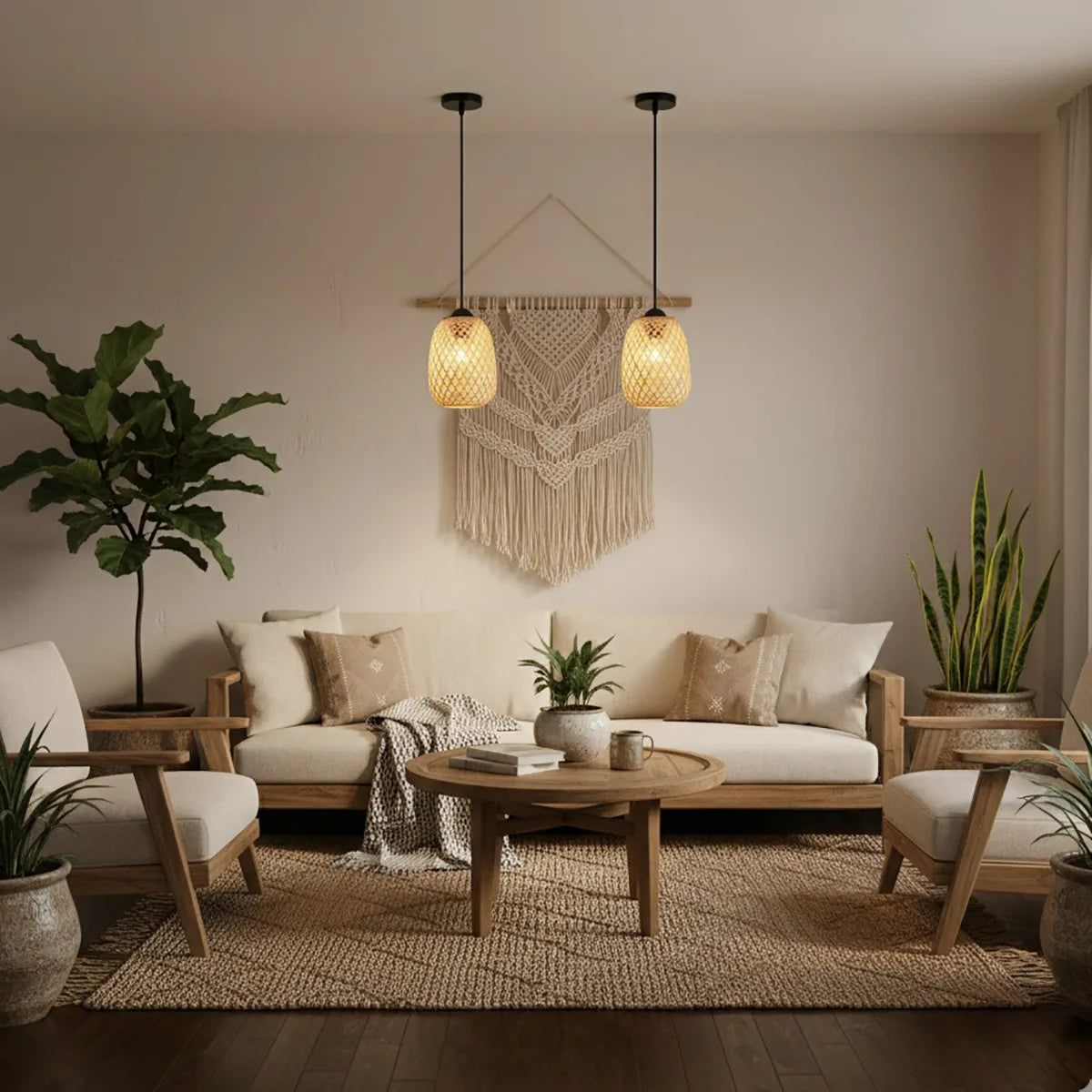 Luminária Pendente Bambu Hive