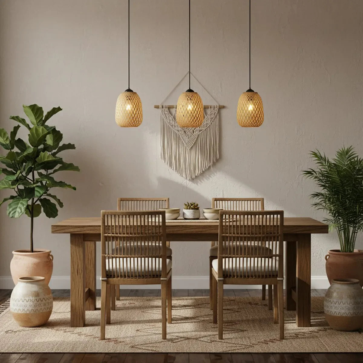 Luminária Pendente Bambu Hive