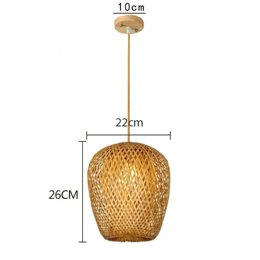 Kit 4 Luminárias Pendente Bambu Rattan