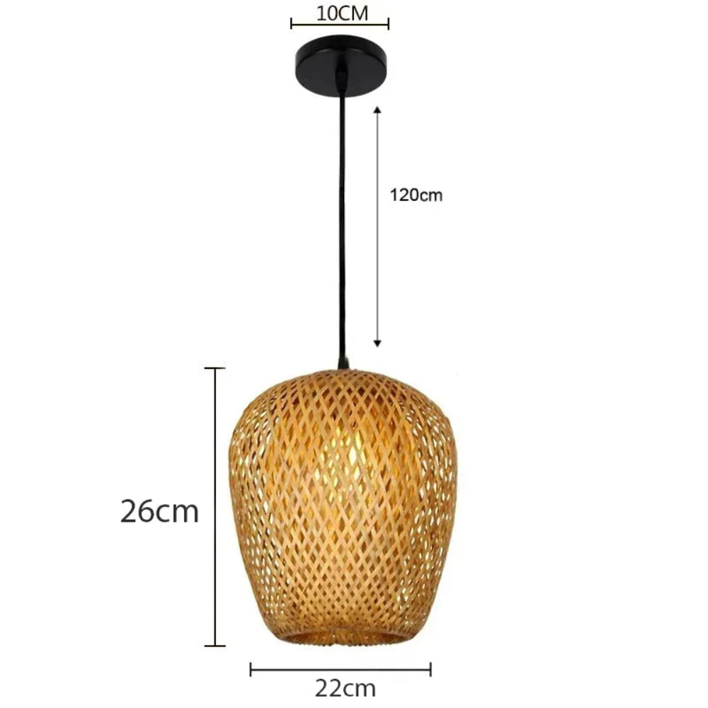 Kit 4 Luminárias Pendente Bambu Rattan