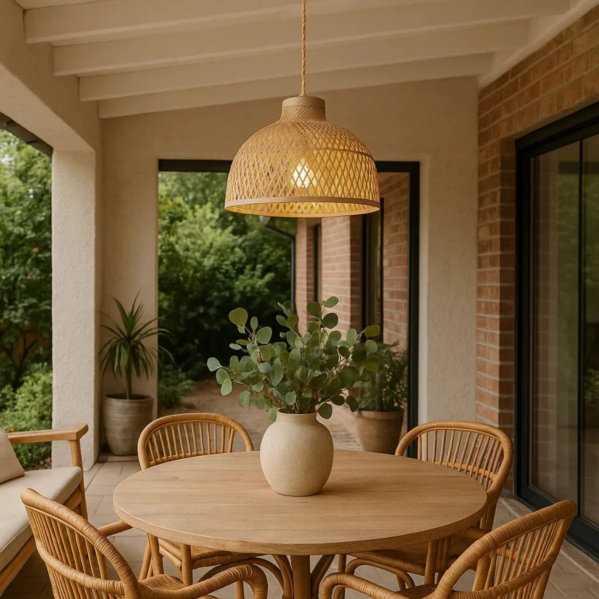 Luminária Pendente de Bambu Kora