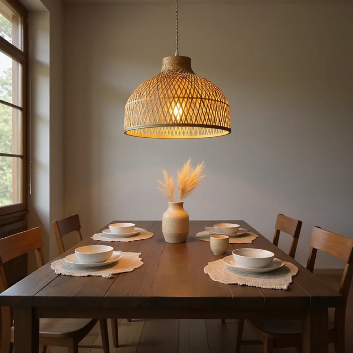 Luminária Pendente de Bambu Kora