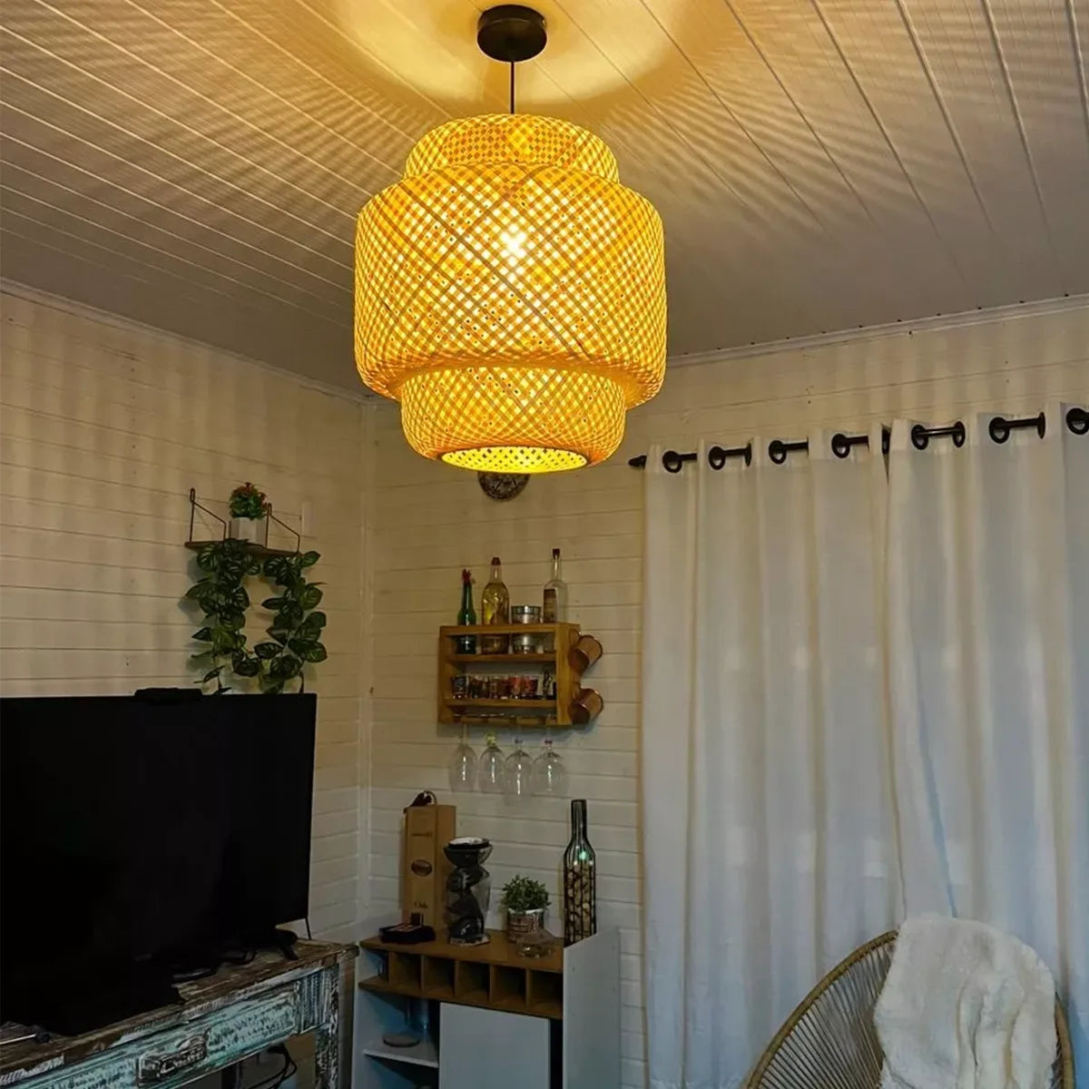 Luminária Pendente de Bambu Nest