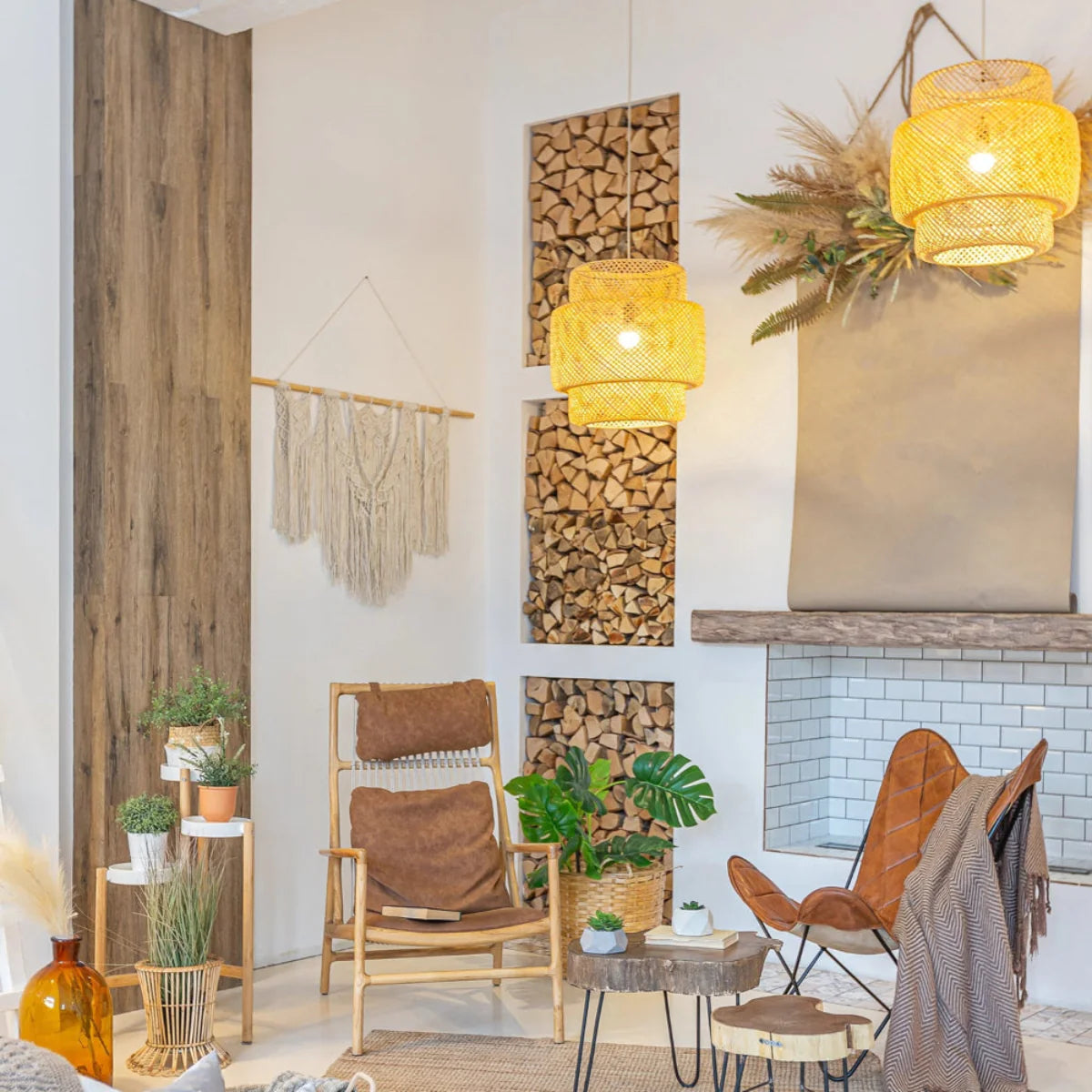 Luminária Pendente de Bambu Nest