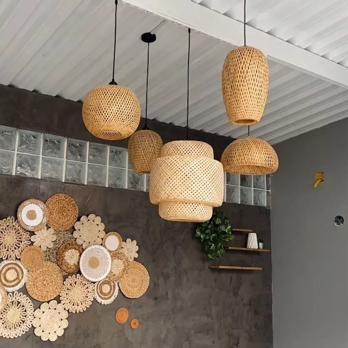 Luminária Pendente de Bambu Nest