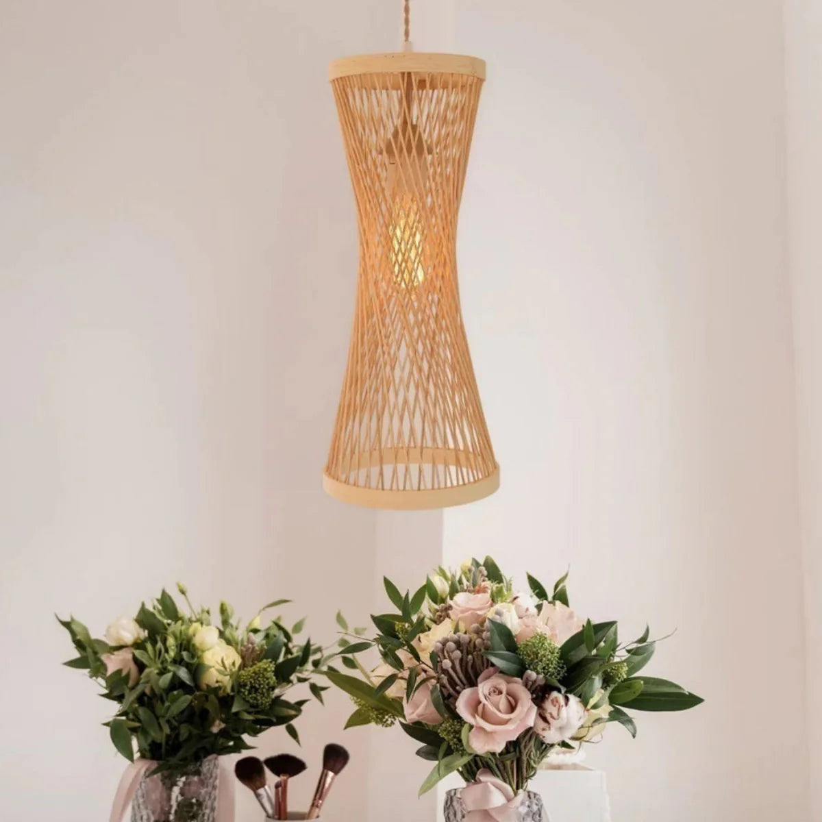 Kit 3 Luminárias Pendente de Bambu Suna