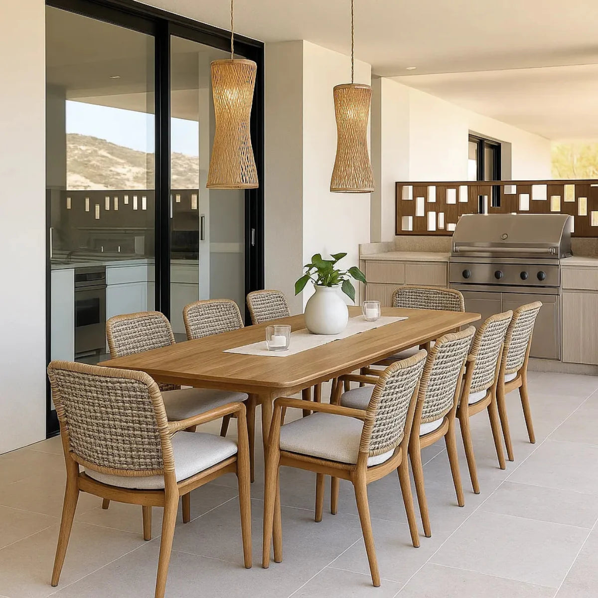 Kit 3 Luminárias Pendente de Bambu Suna