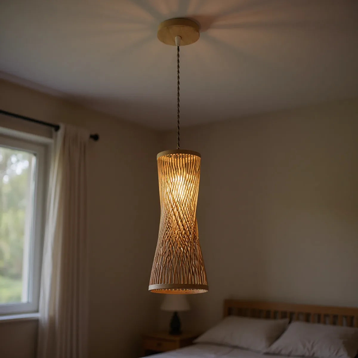 Kit 3 Luminárias Pendente de Bambu Suna