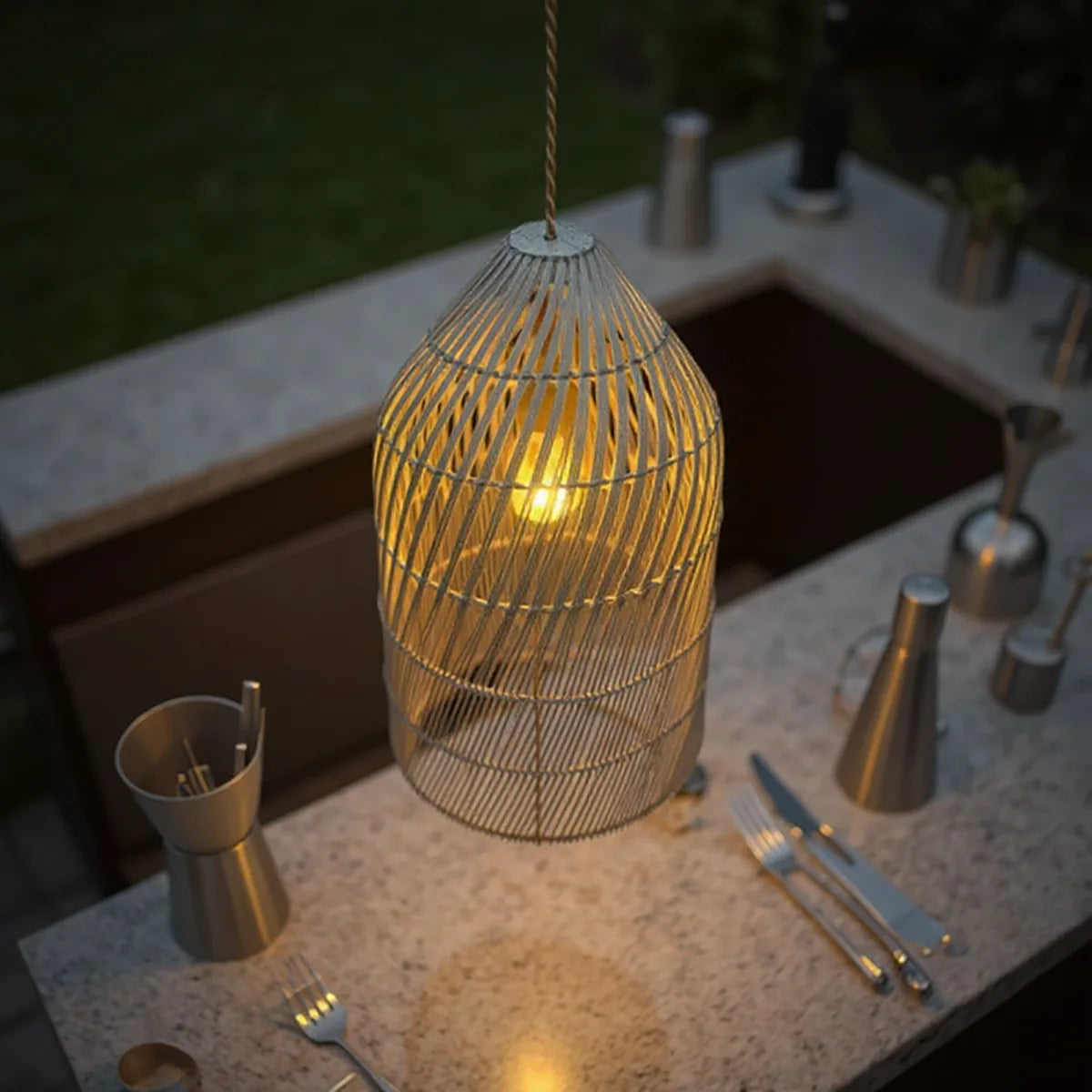 Luminária Pendente de Bambu Surya