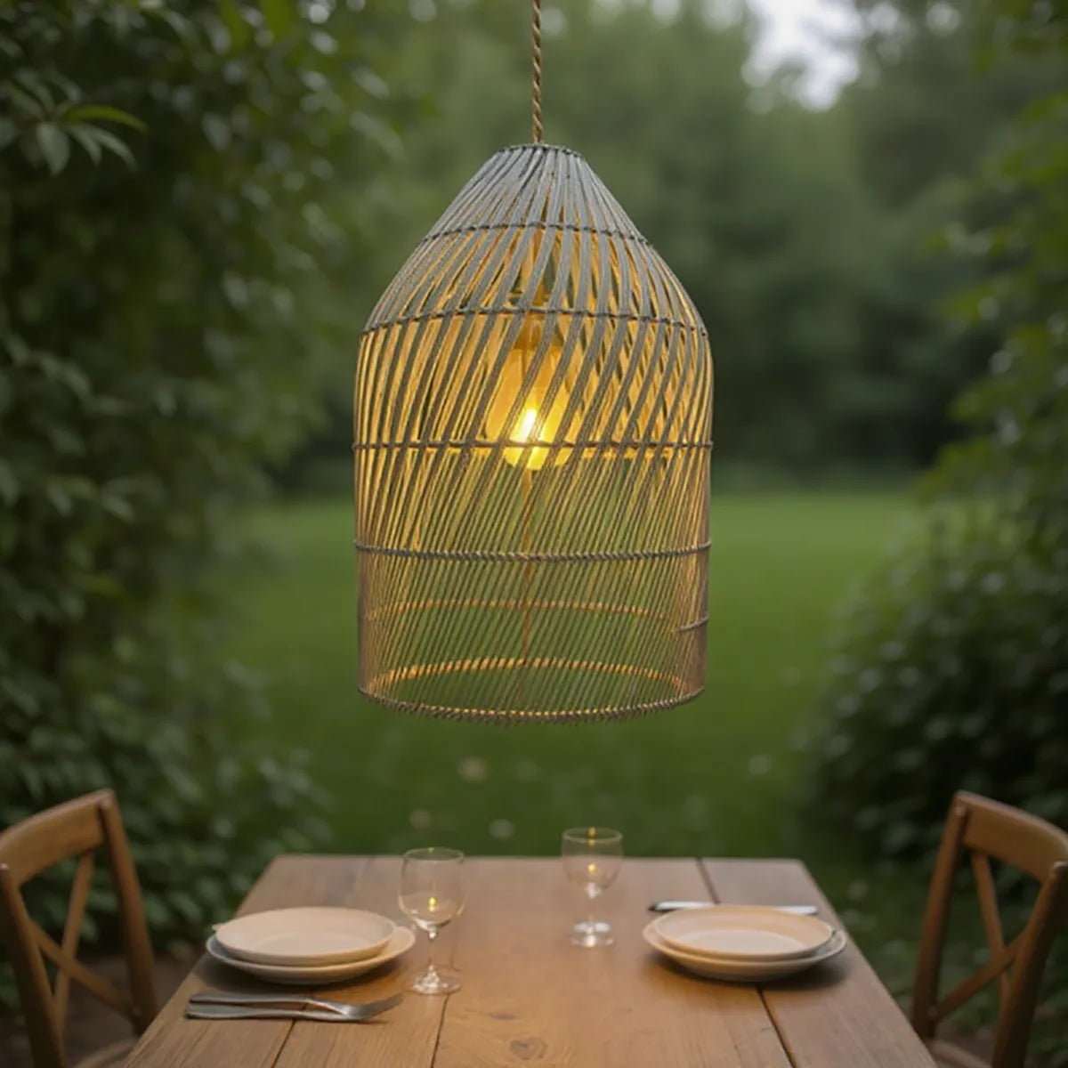 Luminária Pendente de Bambu Surya