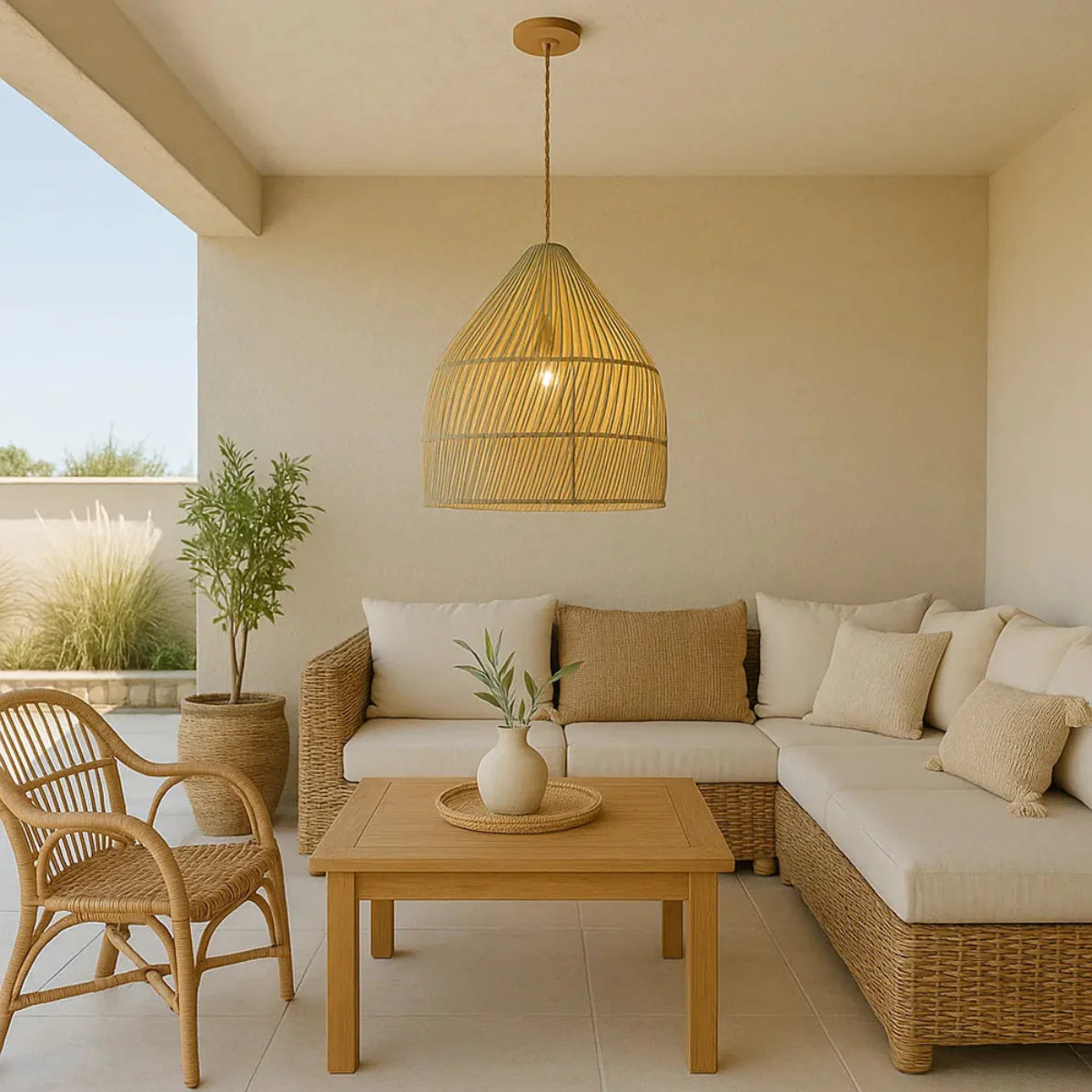 Luminária Pendente de Bambu Surya