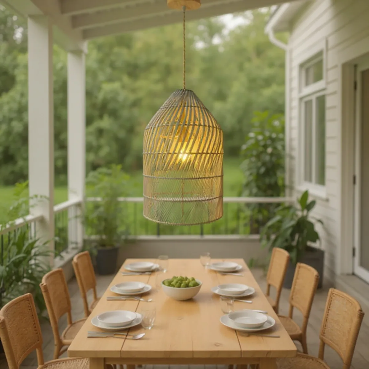 Luminária Pendente de Bambu Surya