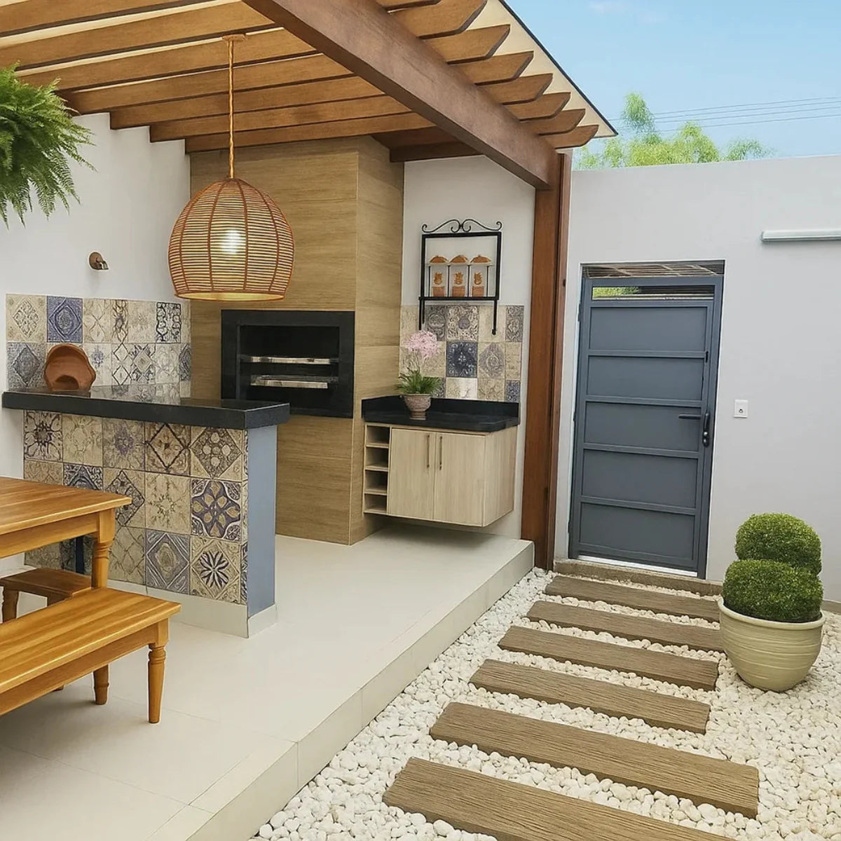 Luminária Pendente de Bambu Yuma