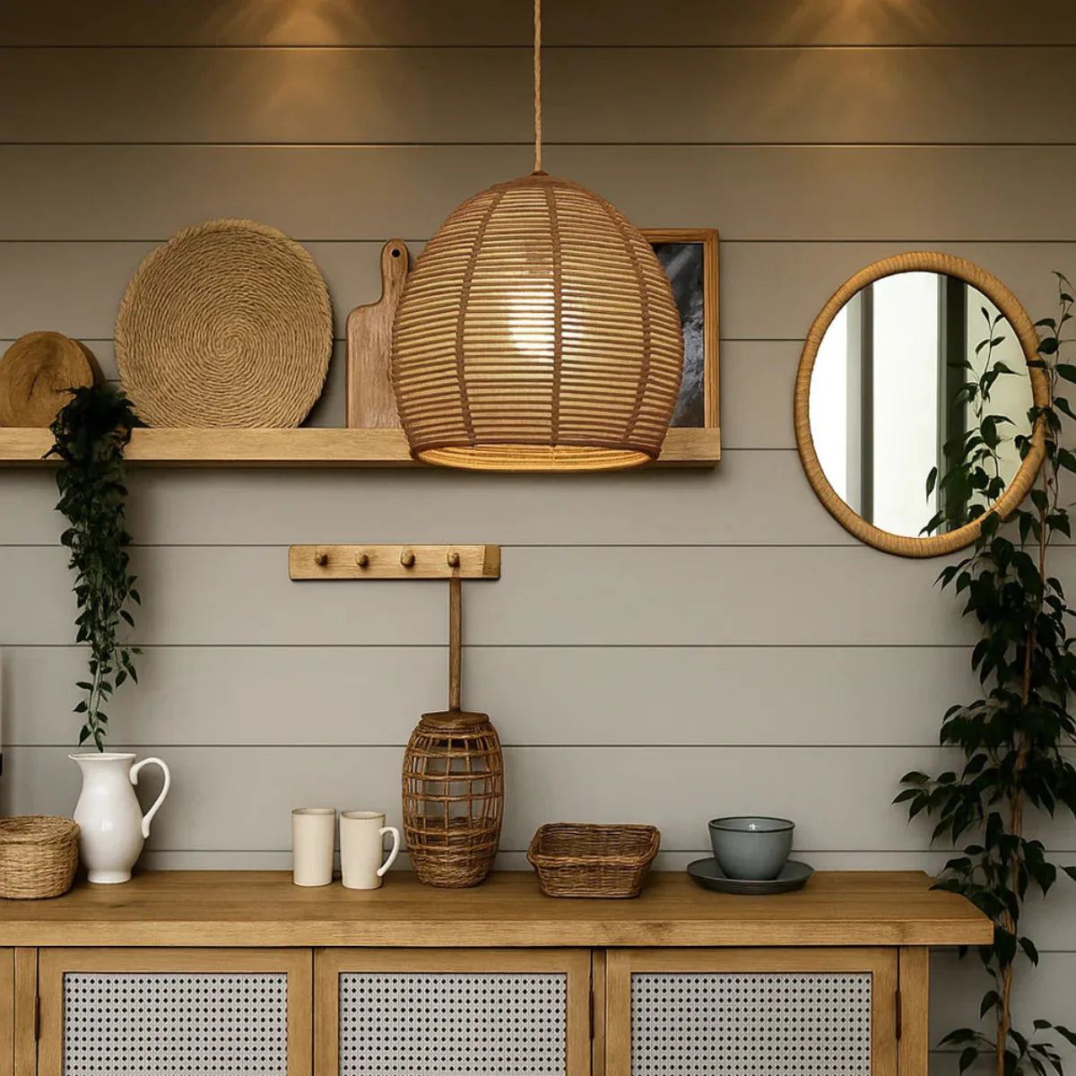 Luminária Pendente de Bambu Yuma