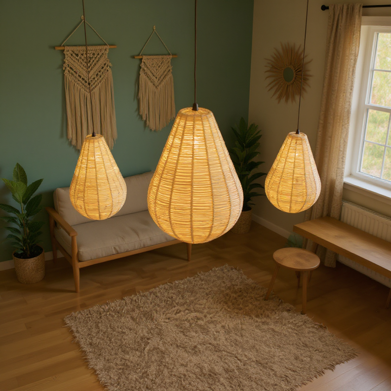 Luminária Pendente de Palha Huaca