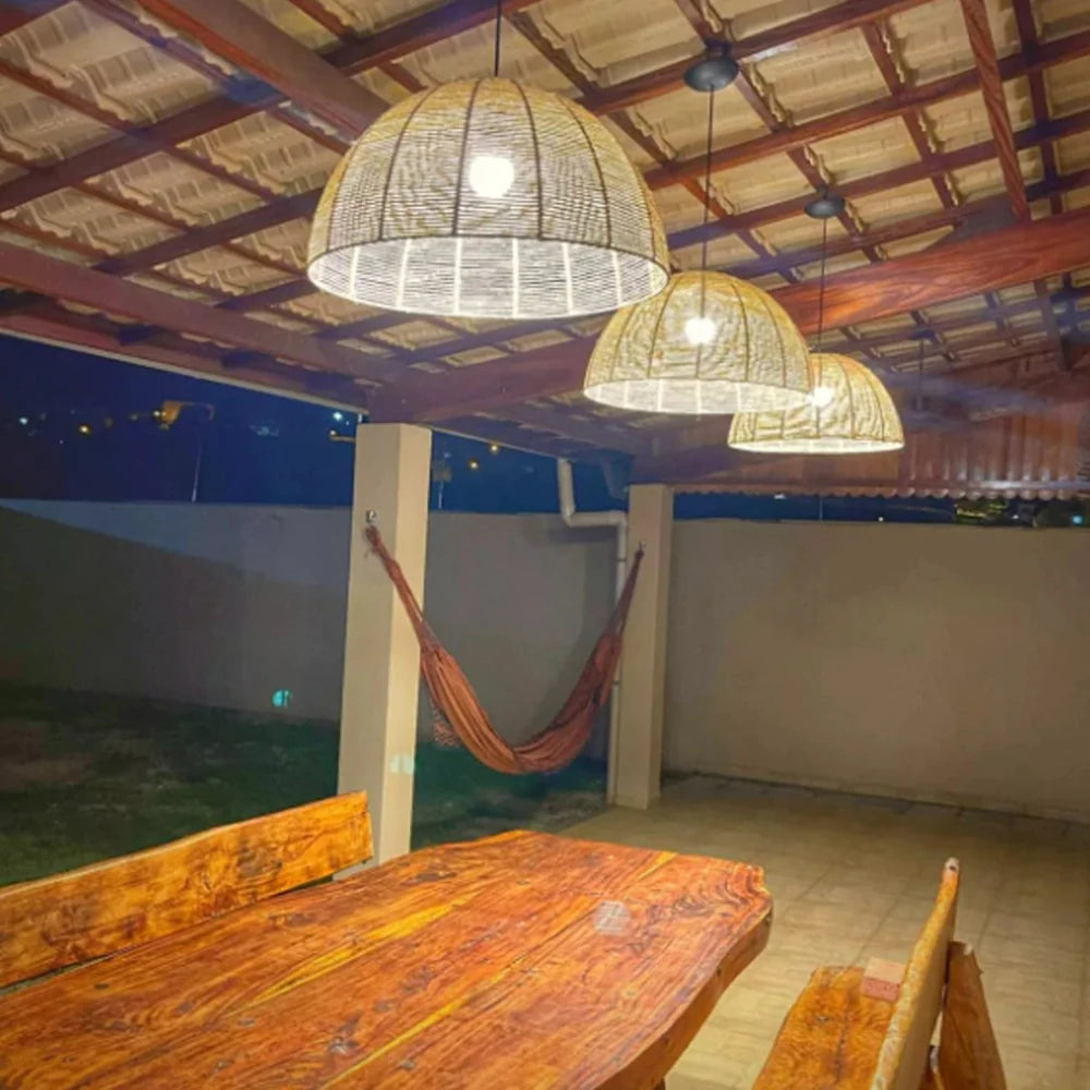 Luminária Pendente de Palha Moara